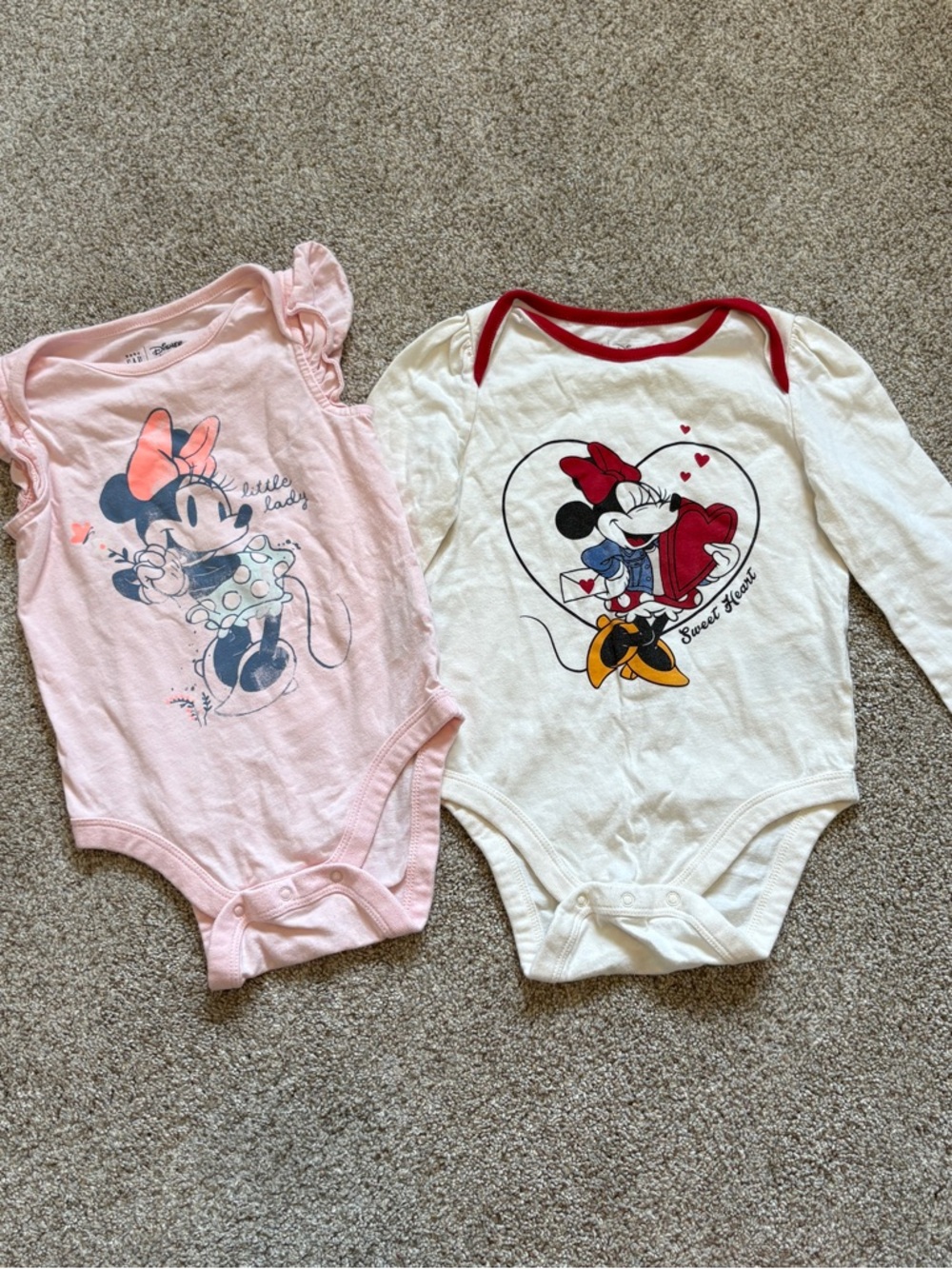 baby gap X Disney bodysuits Minnie Mouse short and long sleeve 18-24 months